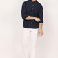 New Navy Blue Down Button Casual Shirt I 100% Cotton Twill