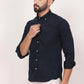 New Navy Blue Down Button Casual Shirt I 100% Cotton Twill