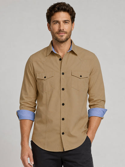 Pack Of 2 Cargo Style Beige & Brown Shirt