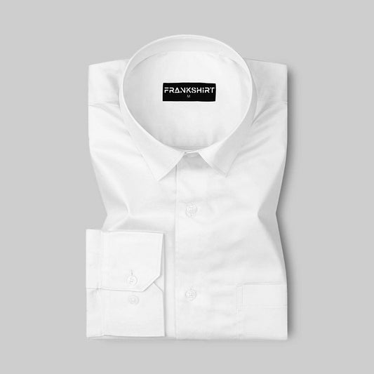 300GSM White Premium Satin Shirt for Men