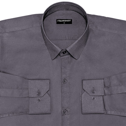 Slate Grey Oxford Cotton Shirt For Men