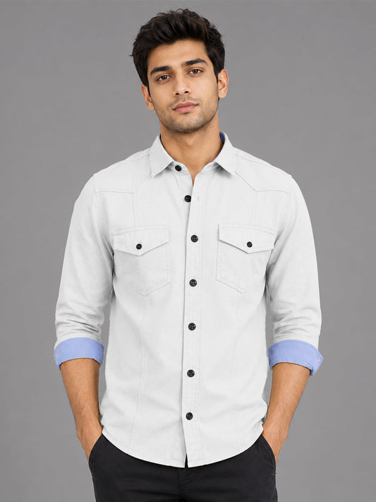 Pack Of 2 Cargo Style White & Wine Shirt