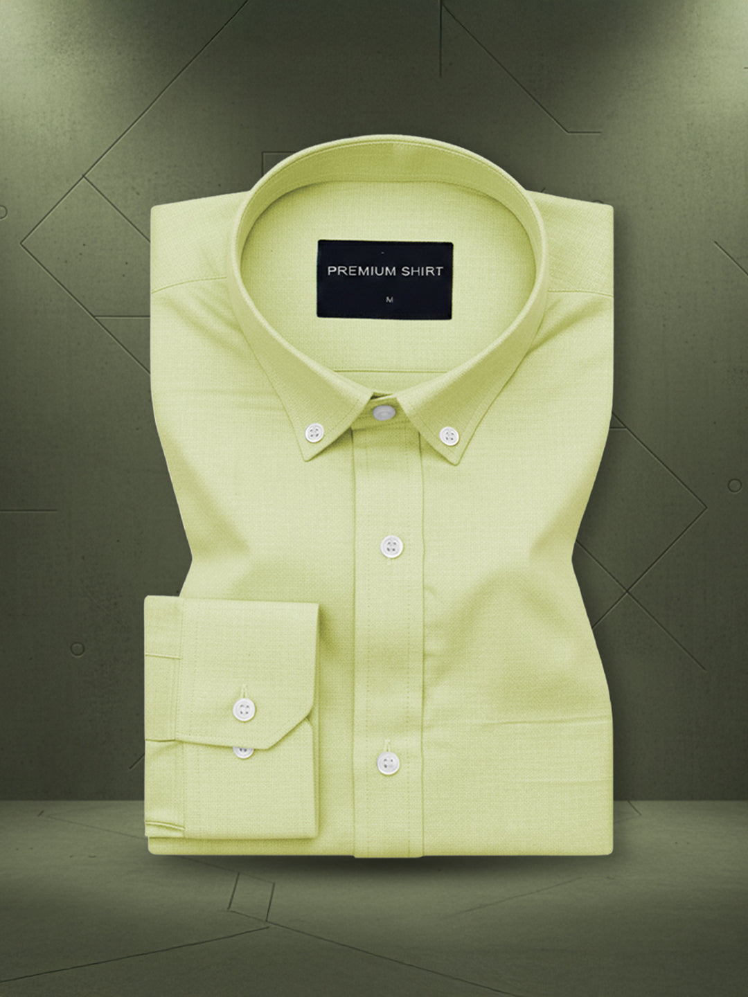 New Lime Green Oxford Cotton Shirt For Men