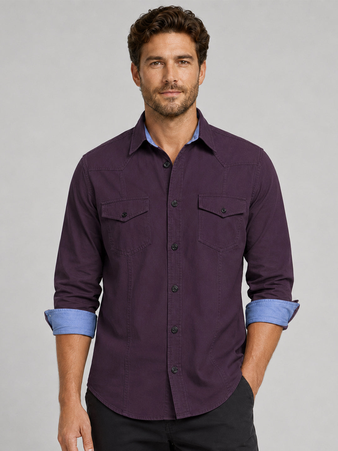 Pack Of 2 Cargo Style White & Wine Shirt