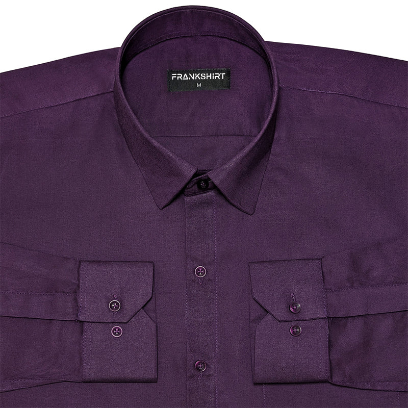 Wine Oxford Cotton Shirt For Men