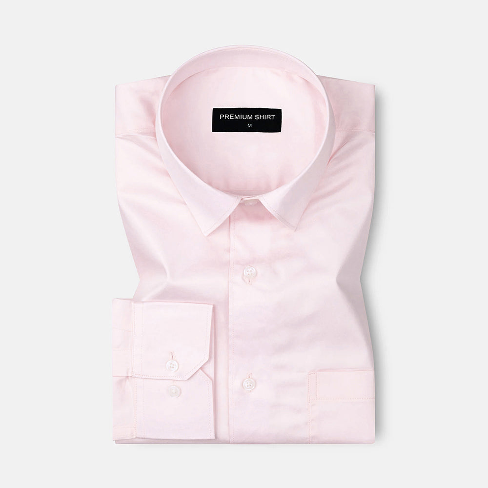 300GSM Blush Pink Premium Satin Shirt for Men