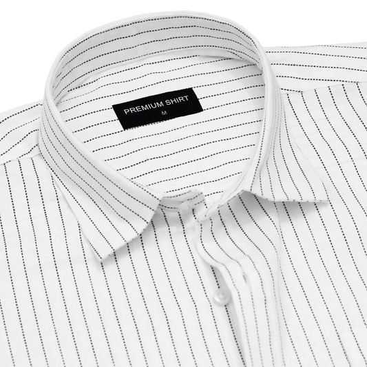 Fine Black Pinstripe Linen Shirt