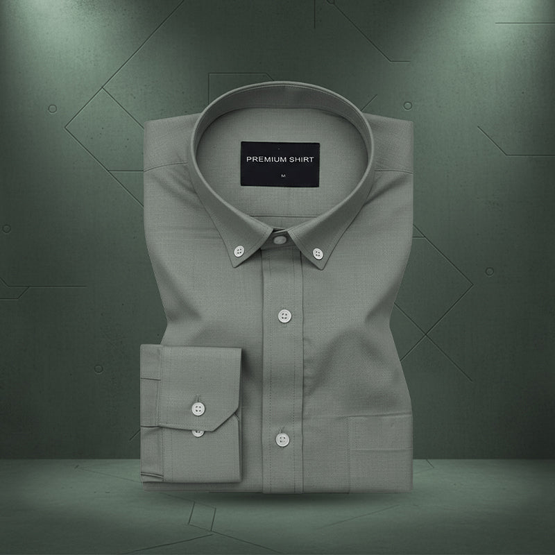New Olive Oxford Cotton Shirt For Men