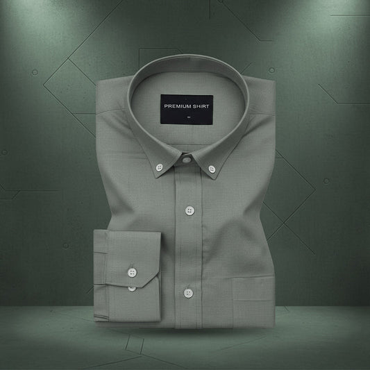 New Olive Oxford Cotton Shirt For Men