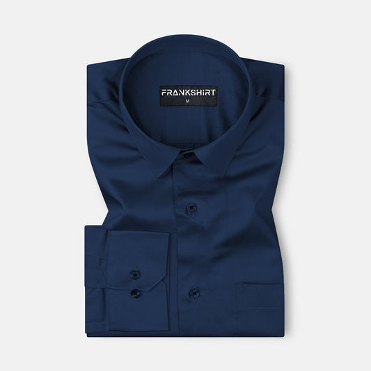 300GSM Royal Blue Premium Satin Shirt for Men