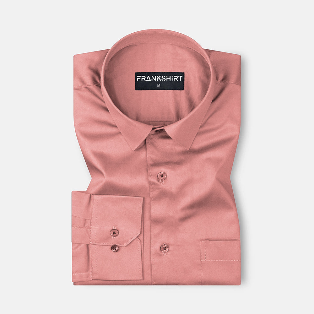 300GSM Peach Premium Satin Shirt for Men