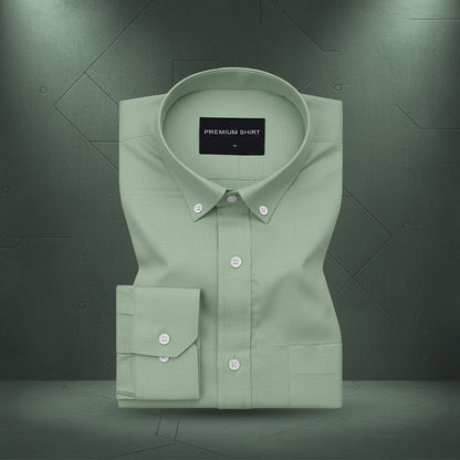 New Sea Green Oxford Cotton Shirt For Men