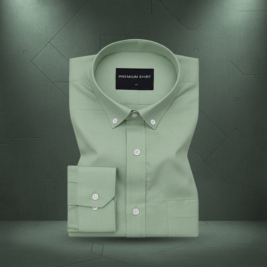 New Sea Green Oxford Cotton Shirt For Men
