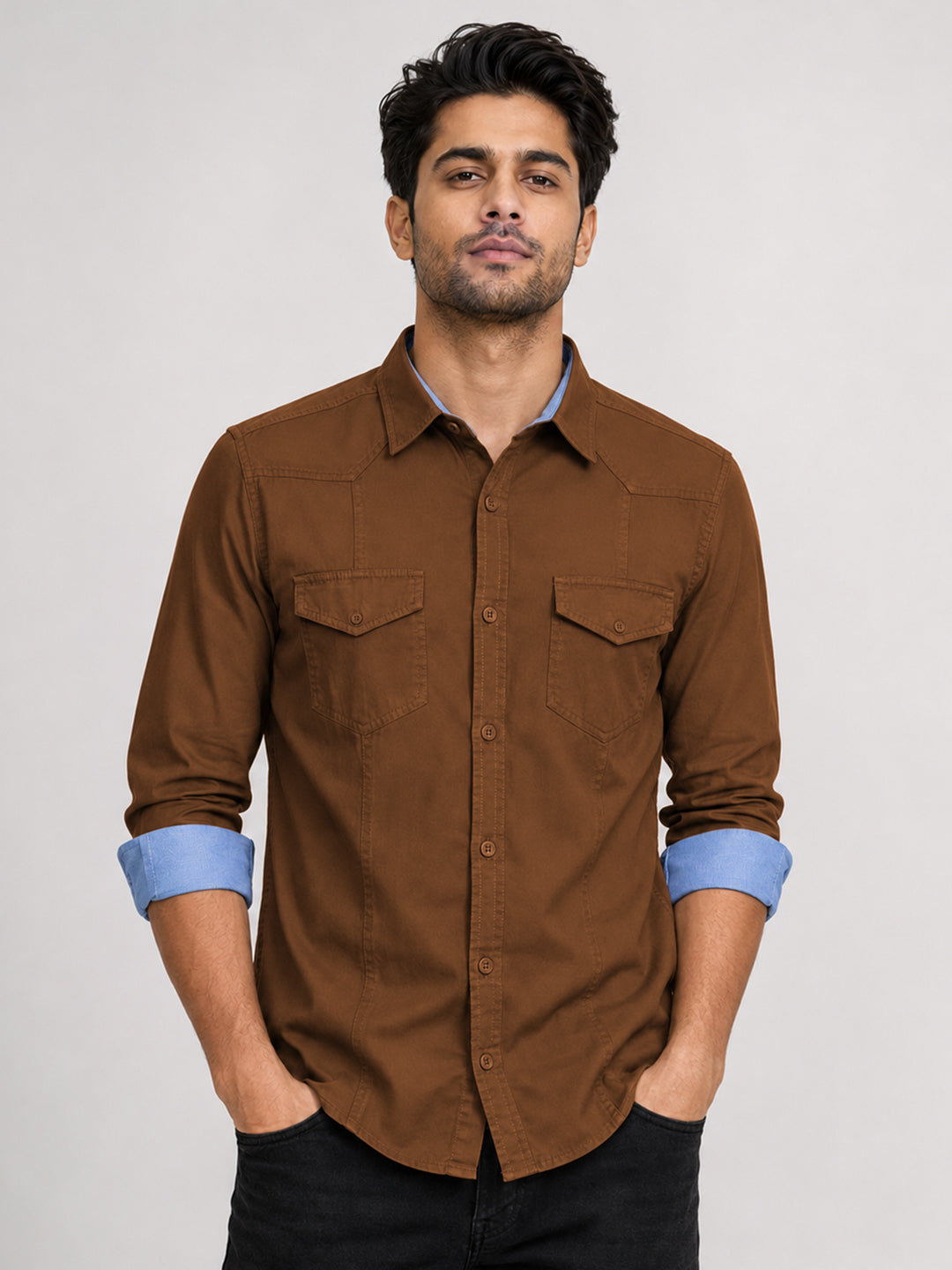 Cargo Style Dutsy Brown Shirt