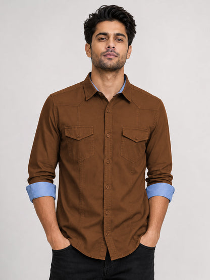 Cargo Style Dutsy Brown Shirt