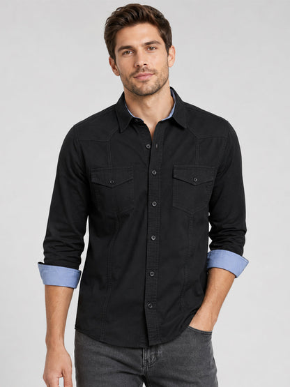 Cargo Style Black Shirt