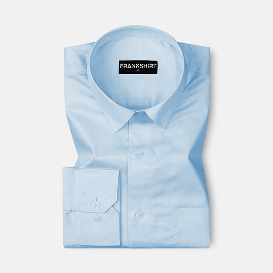 300GSM Sky Blue Premium Satin Shirt for Men