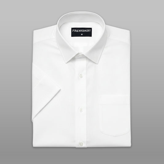 Half Sleeve Premium Cotton White Shirt for Man