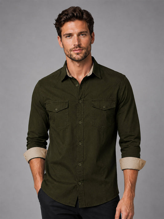 Cargo Style Bottle Green Shirt