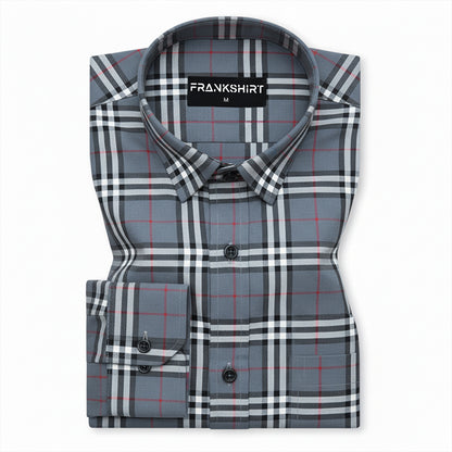 Denim Tartan Check Cotton Shirt For Men