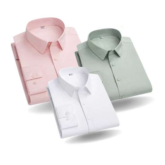 Pack of 3 Cotton Shirt for Man (White, Pista and Peech) (Copy)