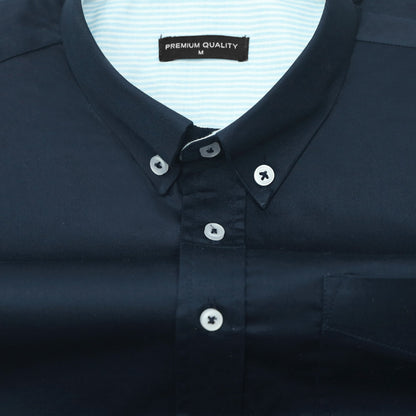 Designer Navy Blue Satin Shirt for Men