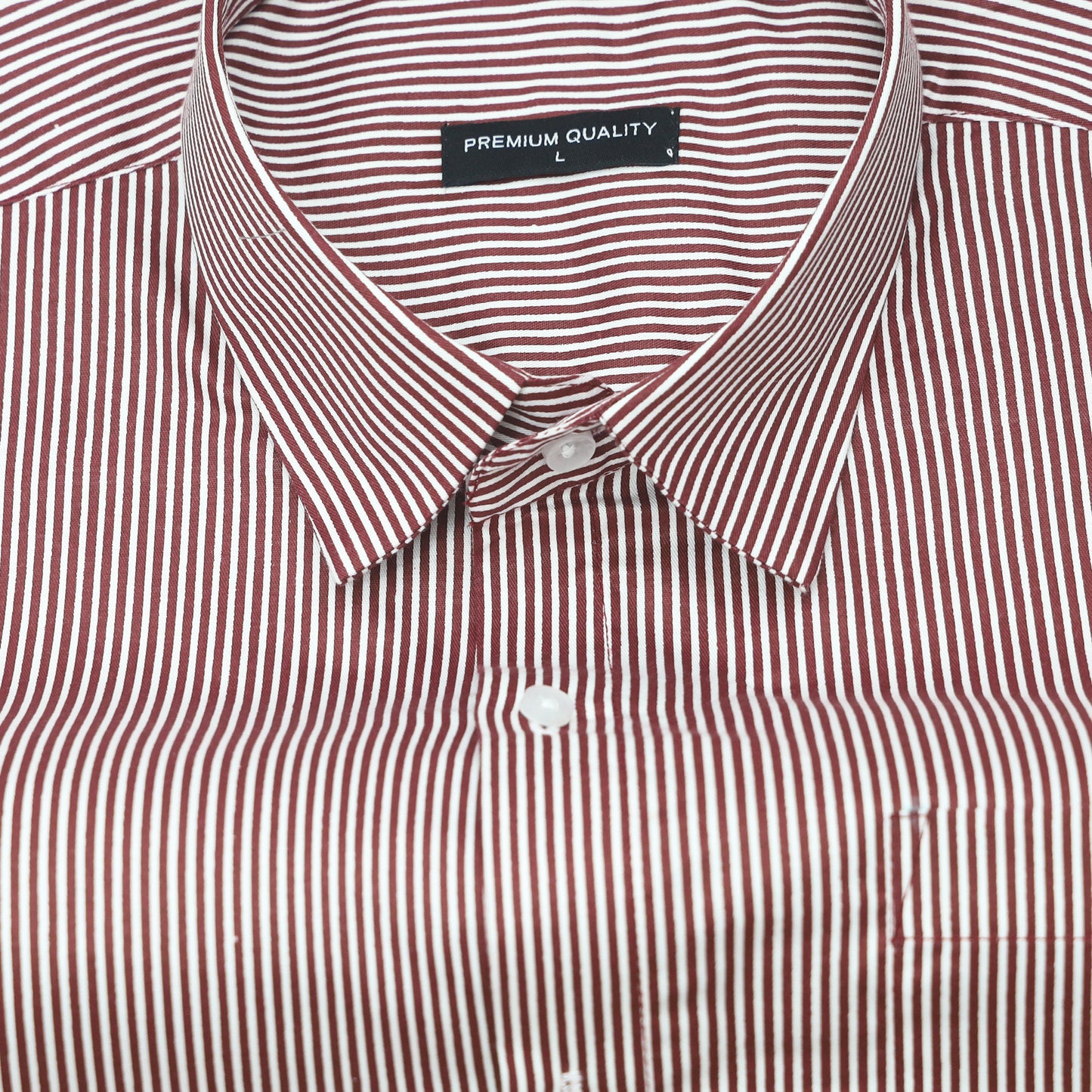 Maroon Cotton Blend Stripes Shirt for Men