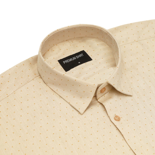 Sun Biege Party Wear Shirt for Men