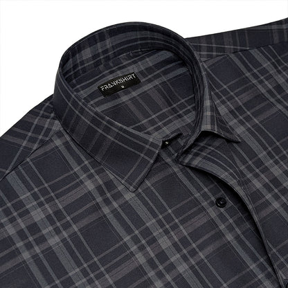 Navy Tartan Check Cotton Shirt For Men