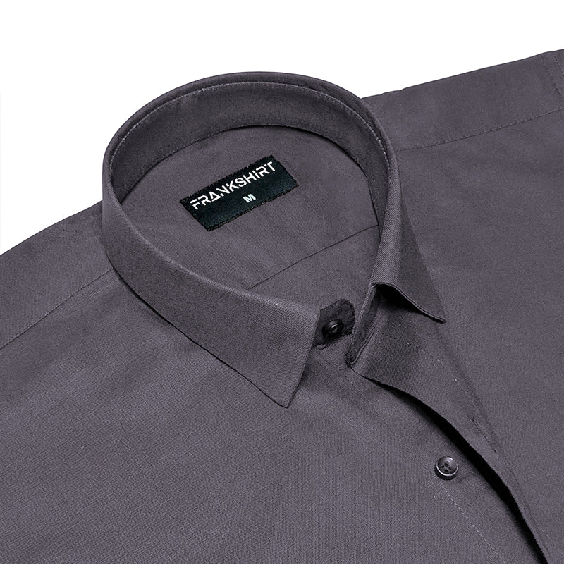 Slate Grey Oxford Cotton Shirt For Men