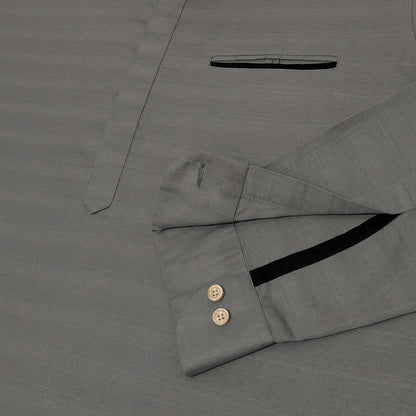 Urban Fit Grey Short Linen Kurta For Men