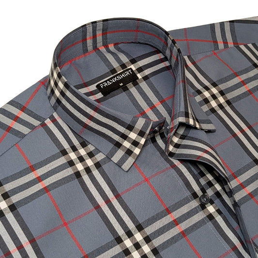 Denim Tartan Check Cotton Shirt For Men