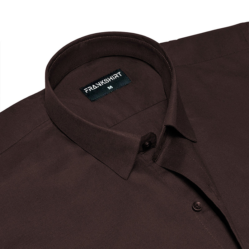 Dusty Brown Oxford Cotton Shirt For Men