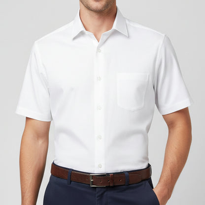 Half Sleeve Premium Cotton White Shirt for Man