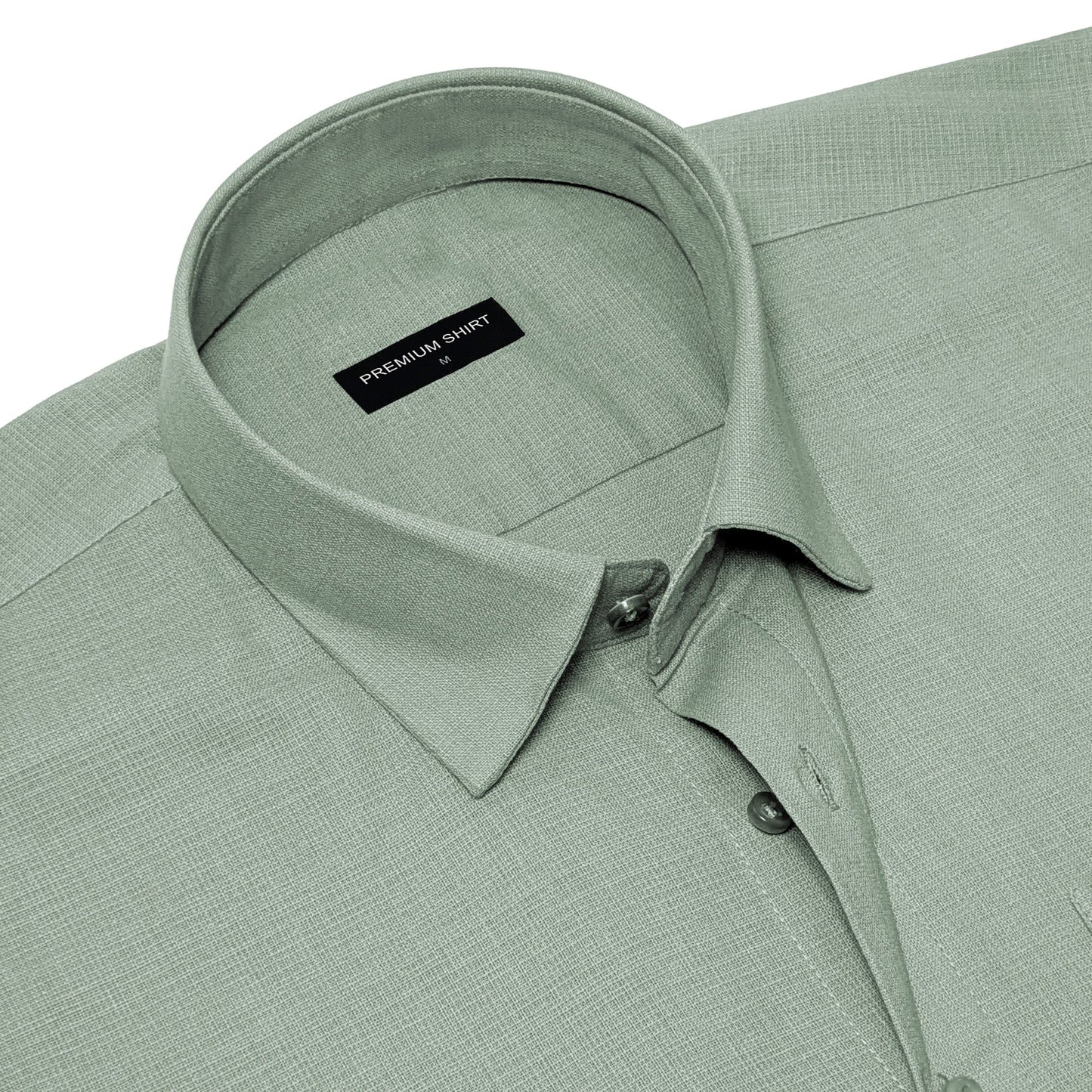 Sage Textured Linen Shirt For Men