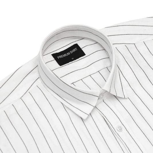 White Noir Pinstripe Oxford Shirt