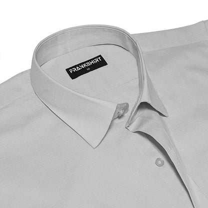 Silver Grey Oxford Cotton Shirt For Men