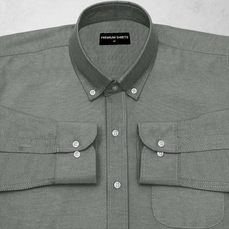 New Olive Oxford Cotton Shirt For Men