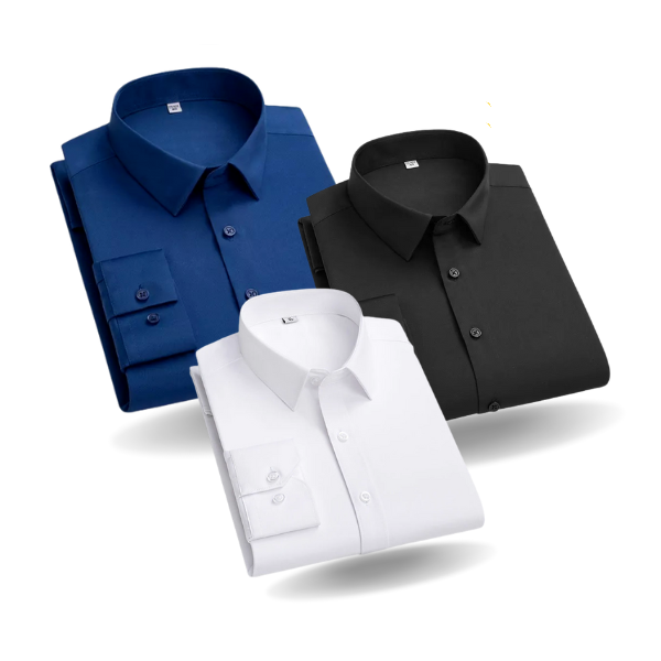 Pack of 3 Cotton Shirt for Man (Royal Blue, Black and White)