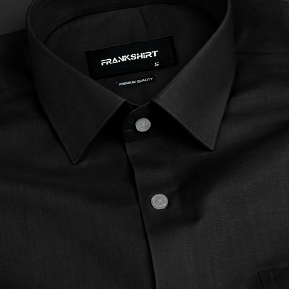 Black Linen Shirt for Man