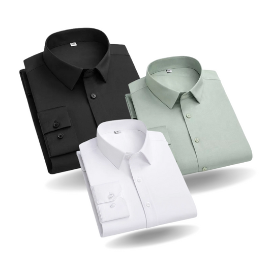 Pack of 3 Cotton Shirt for Man (Black,Pista and White)