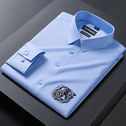 Black Tiger Designer Premium Cotton Without Pocket Solid Shirt for Man (Sky Blue)