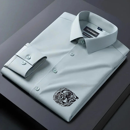 Black Tiger Designer Premium Cotton Without Pocket Solid Shirt for Man (Pista)