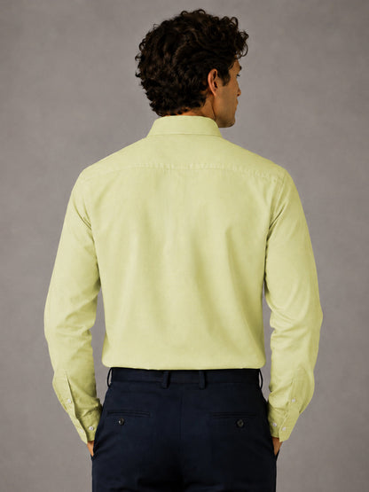 New Lime Green Oxford Cotton Shirt For Men