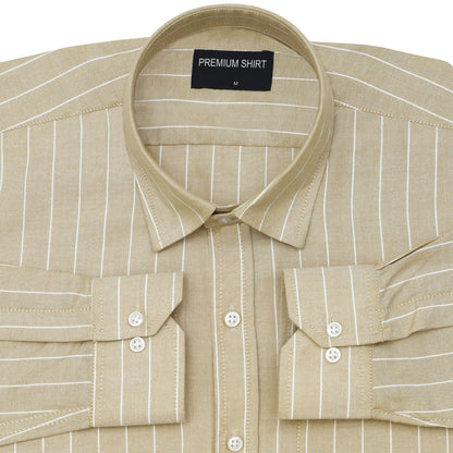 Desert Beige Pinstripe Oxford Shirt