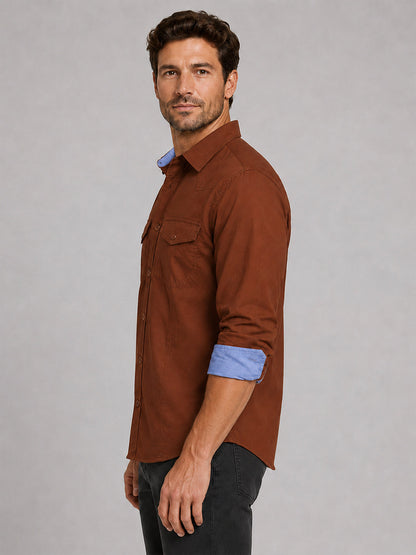 Pack Of 2 Cargo Style Cream & Brown Shirt