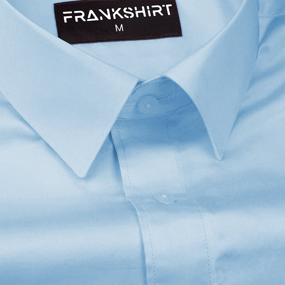 300GSM Sky Blue Premium Satin Shirt for Men