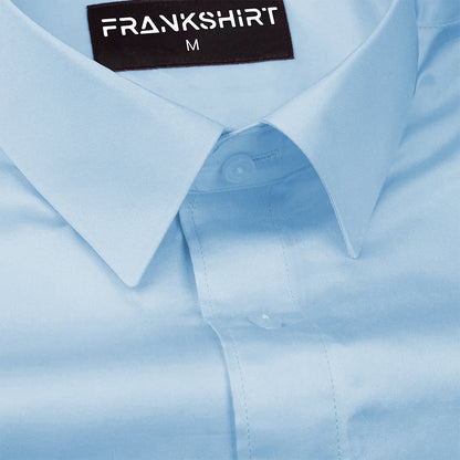 300GSM Sky Blue Premium Satin Shirt for Men