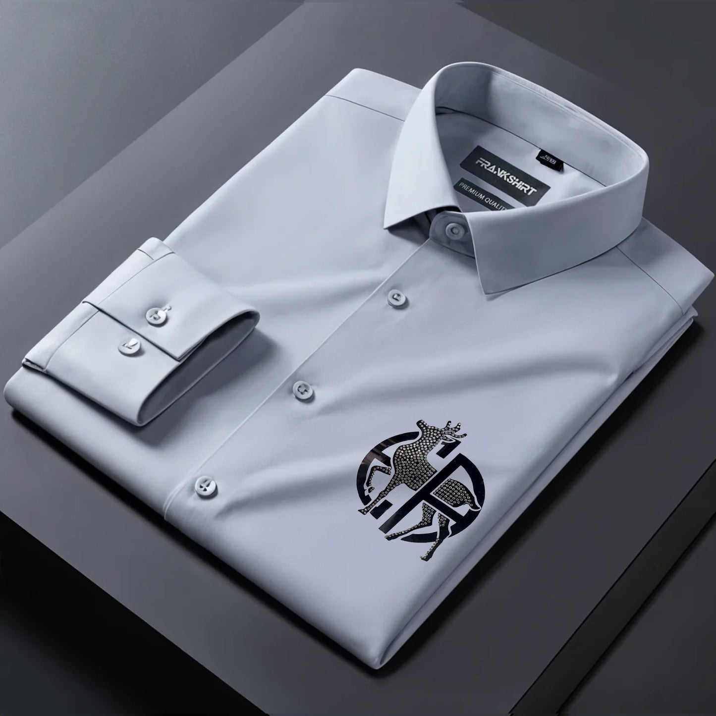 Deer Designer Premium Cotton Without Pocket Solid Shirt for Man (Silver)