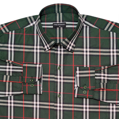 Green Tartan Check Cotton Shirt For Men